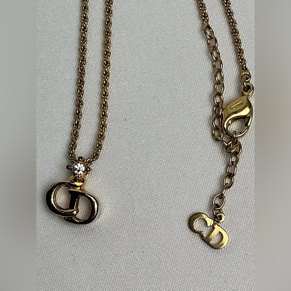 Christian Dior Gold Necklace with Logo Pendant - Picture 4 of 11